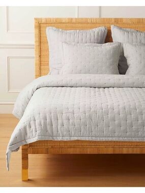 Two Serena and Lily Sutter Quilted European shams in color white NWOT